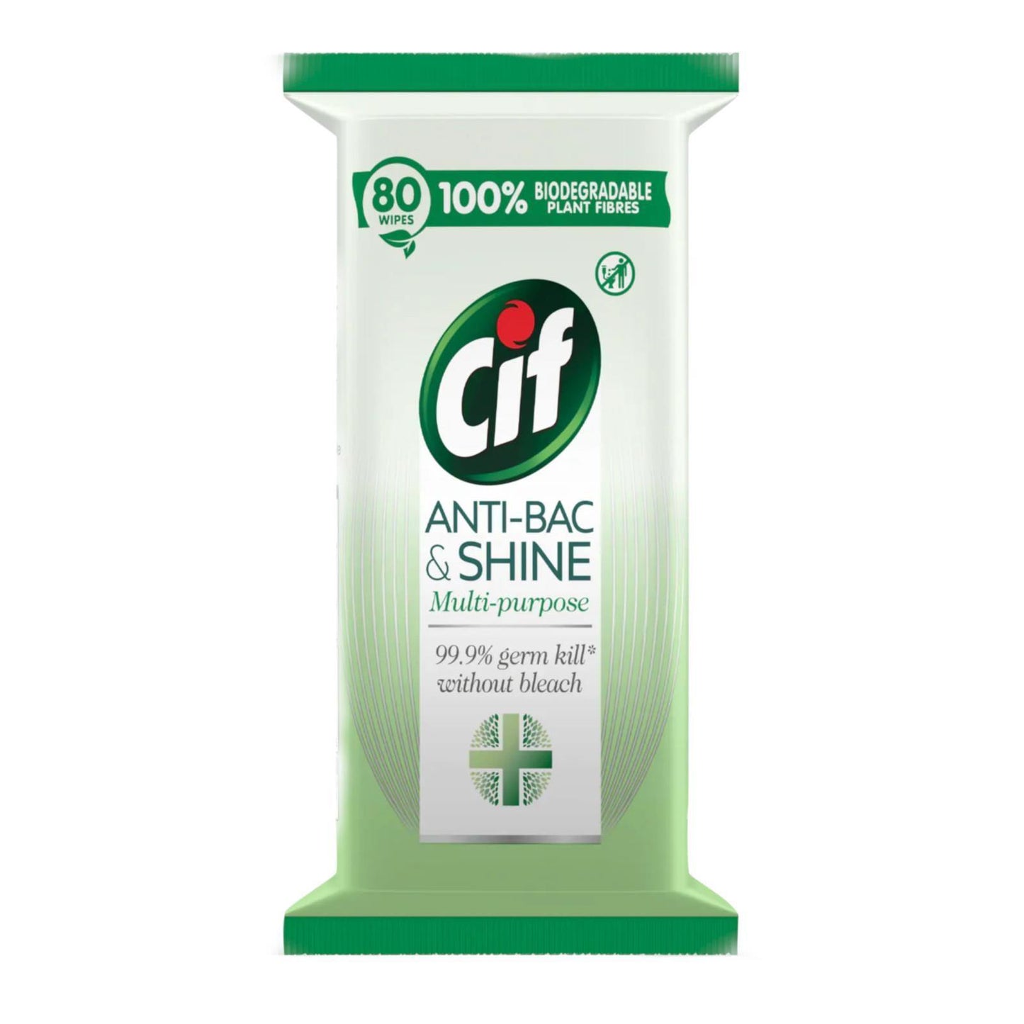 Cif Anti-Bac & Shine Biodegradable Multi-Purpose Wipes 80'S